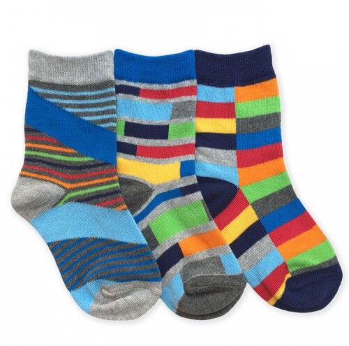 Boys Funky Stripe Crew Socks by Jefferies Socks (Sock Size: XS (Shoe Size 6-11))