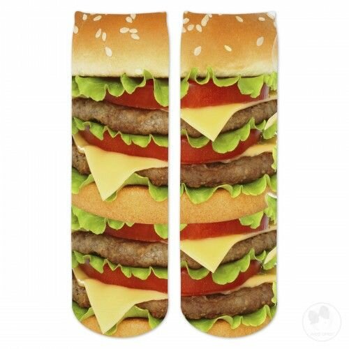 Boys Burger Crew Socks by Sublime Designs (Sock Size: Adult (Shoe size 6-9))