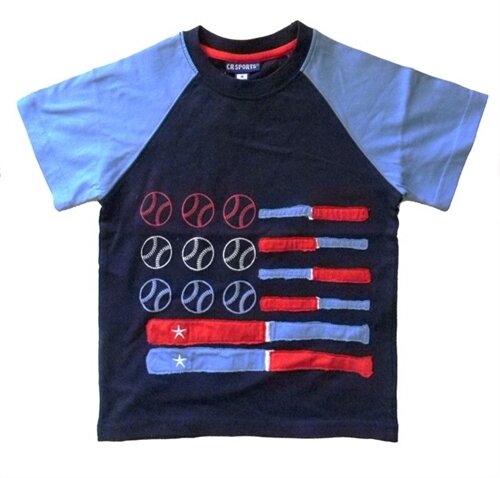 Boys Baseball American Flag Shirt by CR Sport (Size: 2T)