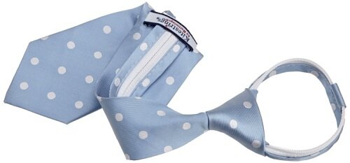 Boys' Zipper Necktie by Kitestrings (Print: White Dot, Size: Small)
