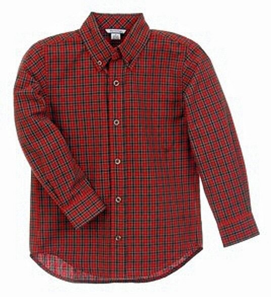 Boys' Plaid Dress Shirt by Hartstrings (Color: Red, Size: 2T)