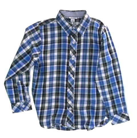 Boys' Plaid Dress Shirt by Hartstrings (Color: Blue, Size: 7)
