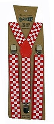 Boys' Suspenders by Knuckleheads Clothing (Print: Red Check, Size: One Size)