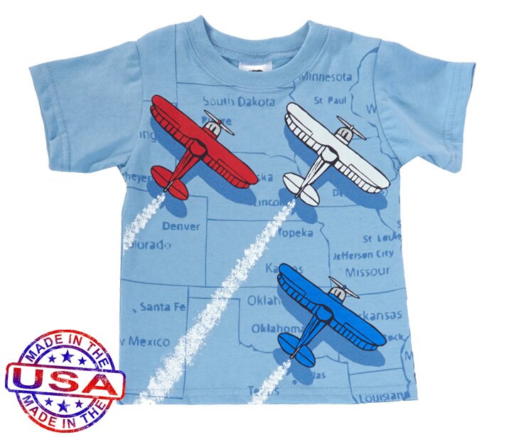 Boys' Flying Across the United States Shirt by Tumbleweed (Size: 2T)