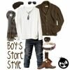 New Boys Style - Brown plaid scarf and more