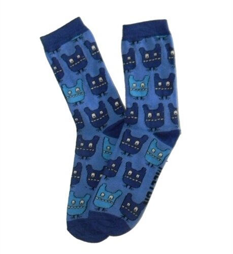 Boys' Grumpies Crew Sock by Melton (Color: Blue, Sock Size: 39-41 (11-14 Yrs))