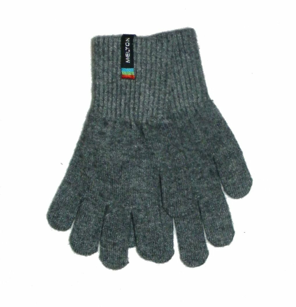Boys' Knitted Gloves by Melton (Color: Grey, Size: 7 to 10 Years)