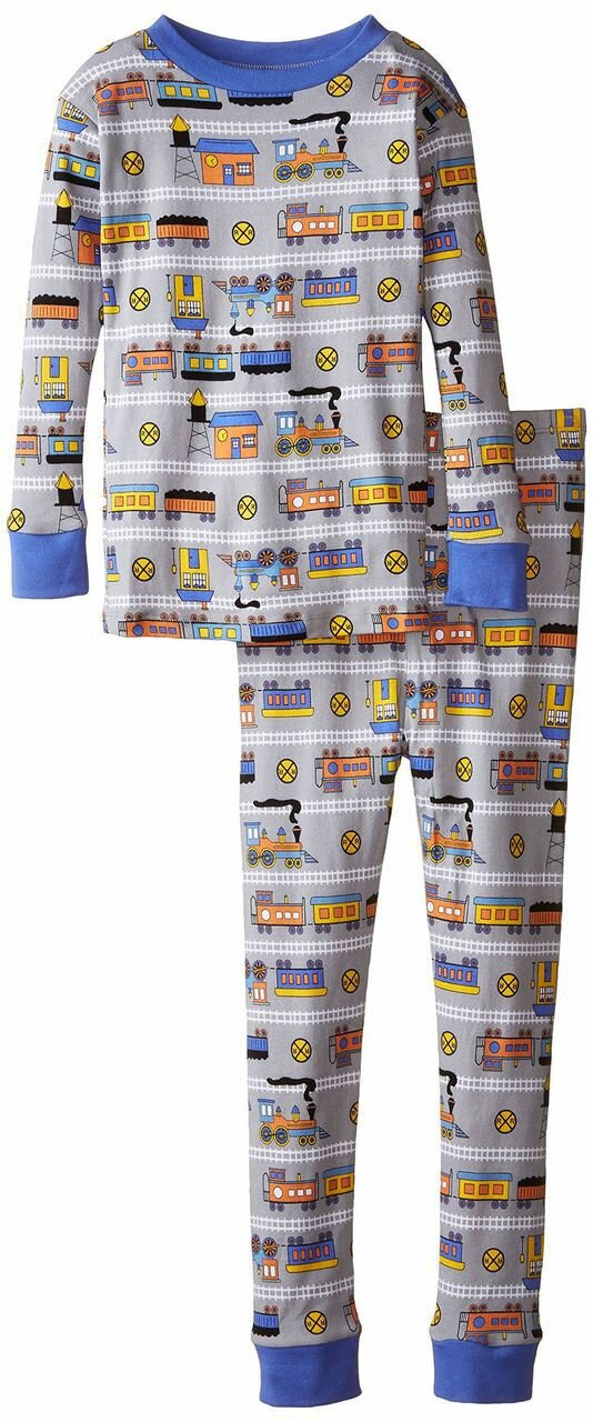 Boys Snuggly Pajamas by New Jammies (Print: Trains, Size: 4T)