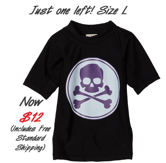 Boy's Skull Rashguard by Wes and Willy (Size: L(14/16))